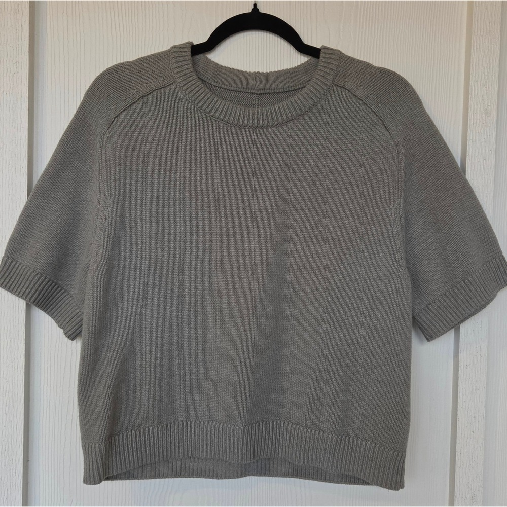 Abercrombie & Fitch Green Short Sleeve Knit Sweater M Fall Granola Indie Cottage